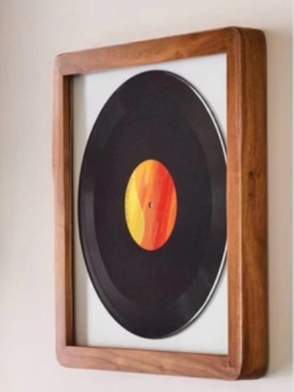 Hearth & Hand Square Wooden Vinyl Display Wall Art Frame in Brown and Cream NWT